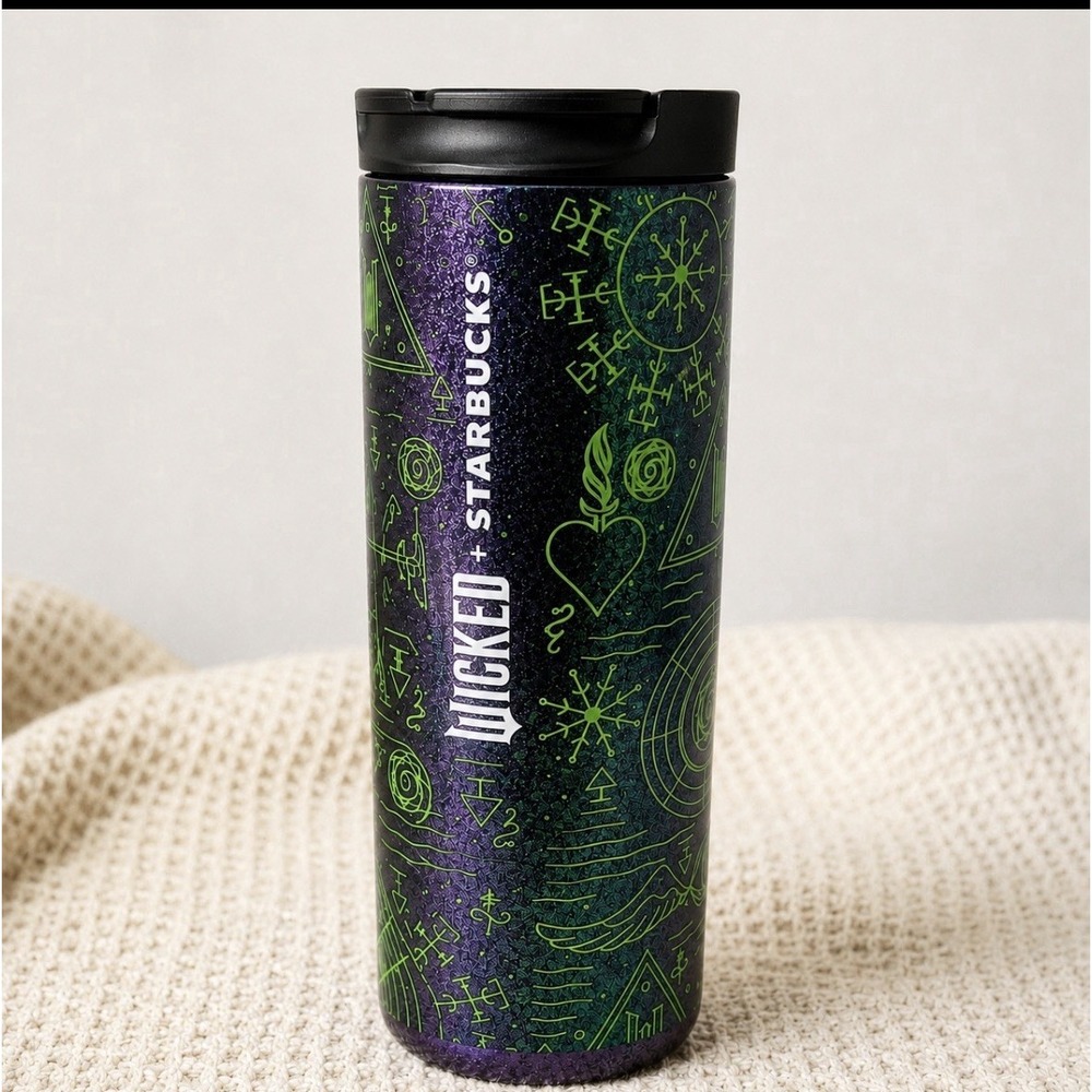 Starbucks x Wicked Elphaba 2024 Glow Tumbler 16oz Green Purple Travel Mug